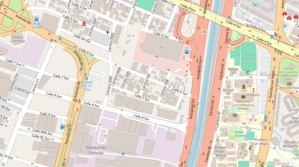 Mapa de la oficina de RS360 en Carrera 50C No. 6 Sur-17, Guayabal, Medellín, sobre la Carrera 50C con Calle 6 Sur